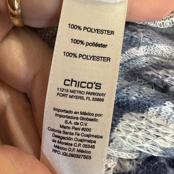 ❤️*GORGEOUS OPEN FRONT TOPPER w/LACE DETAIL SPRING/SUMMER CHICO SIZE: 1 = 8/10 - Picture 10 of 11